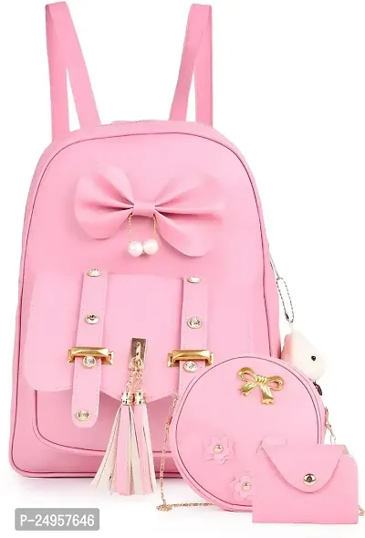 XOVEE Women's PU 15 L Backpack Unleash Your Inner Style! | Pink | XVR_14