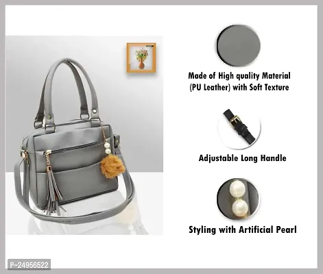 XOVEE Women's PU Hand-held Bag Unleash Your Inner Style! | Grey | XV-09-thumb3