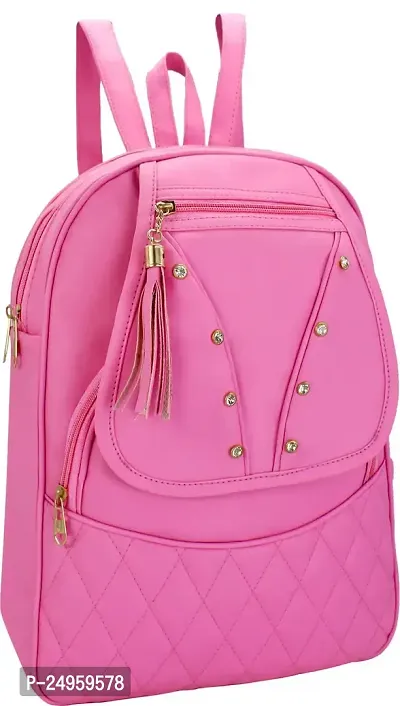 XOVEE Girl's PU 6 L Backpack Unleash Your Inner Style! | Pink | XVR_20-thumb2