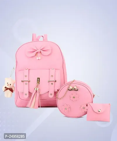 XOVEE Girl's PU 10 L Backpack Unleash Your Inner Style! | Pink | XVR_112