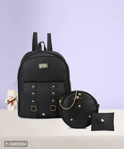 XOVEE Girl's PU 10 L Backpack Unleash Your Inner Style! | Black | XVR_103