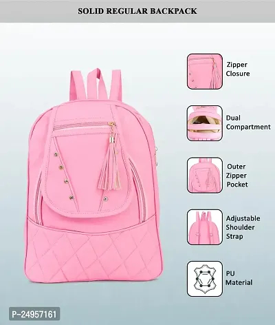 XOVEE Girl's PU 10 L Backpack Unleash Your Inner Style! | Pink | XVR_07-thumb2