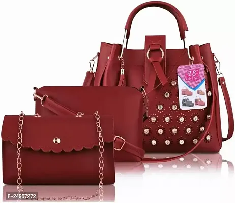 XOVEE Girl's PU Handbag Unleash Your Inner Style! | Maroon | XV-20-thumb0