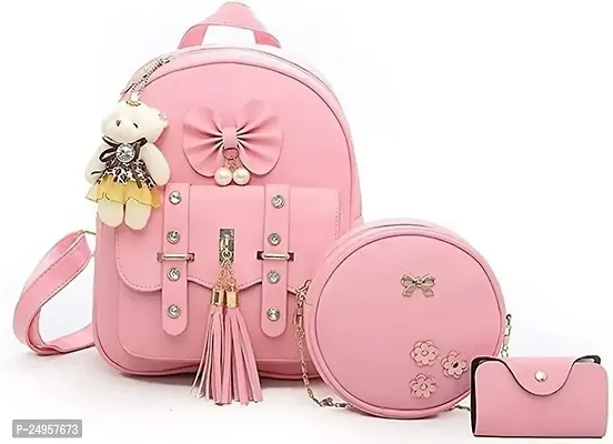 XOVEE Girl's PU 10 L Backpack Unleash Your Inner Style! | Pink | XVR_25