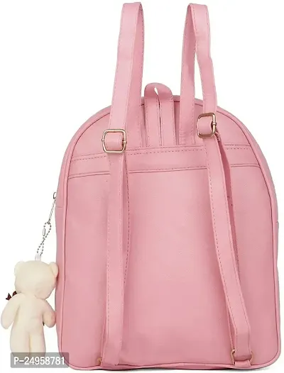 XOVEE Girls PU 5 L School Bag With 2 Compartment (Pink)| XVE-12-thumb2