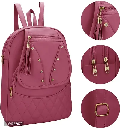 XOVEE Girl's PU 6 L Backpack Unleash Your Inner Style! | Maroon | XVR_97-thumb2