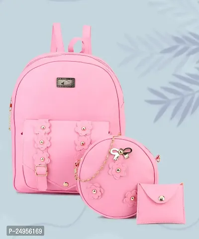 XOVEE Girl's PU 5 L Backpack Unleash Your Inner Style! | Pink | XVR_09-thumb0