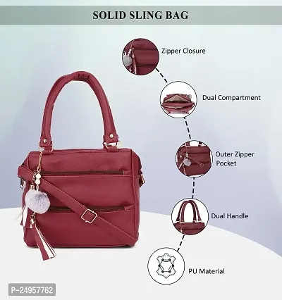 XOVEE Girl's PU Sling Bag Unleash Your Inner Style! | Maroon | XD_36-thumb4