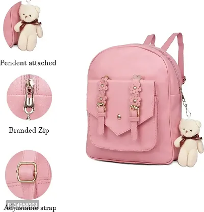 XOVEE Girl's PU 10 L Backpack Unleash Your Inner Style! | Pink | XVR_08-thumb4