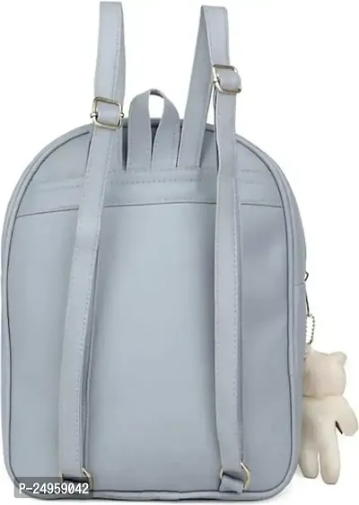 XOVEE Womens PU 10 L Backpack With 1 Compartment (Grey  Grey)| XVE-07-thumb2