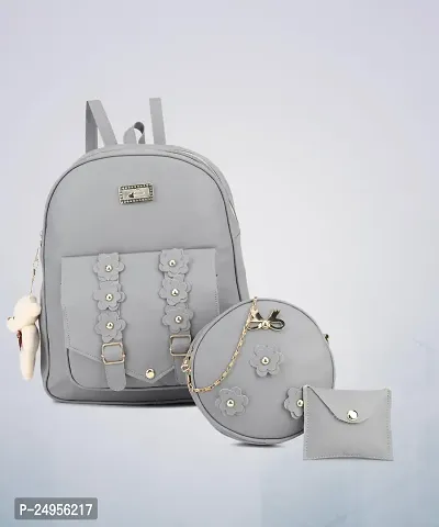 XOVEE Girl's PU 10 L Backpack Unleash Your Inner Style! | Grey | XVR_105
