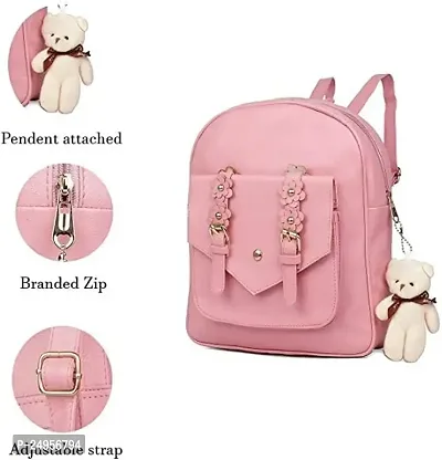 XOVEE Girl's PU 5 L Backpack Unleash Your Inner Style! | Pink | XVR_34-thumb2