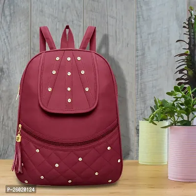 Maroon Cute Backpack  Women 20 L