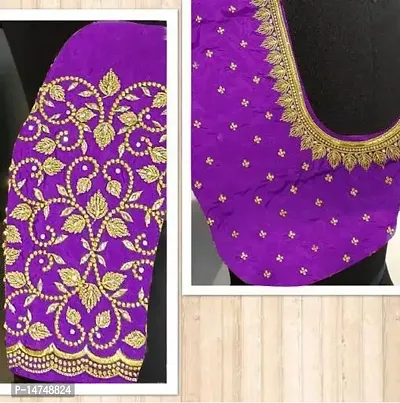 Summer Sale womens wear Embroidery St Purple Colour blouse  With Lineing(Asther) Cloth( 1Mtr)-thumb0