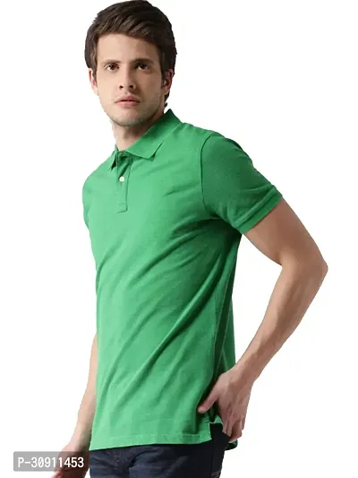 Stylish Multicoloured Cotton Blend Solid Polos T-Shirt For Men Pack Of 2-thumb2