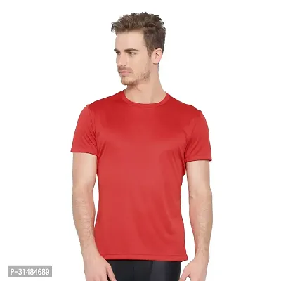 Elegant Polyester Solid Round Neck Tees For Men-thumb0