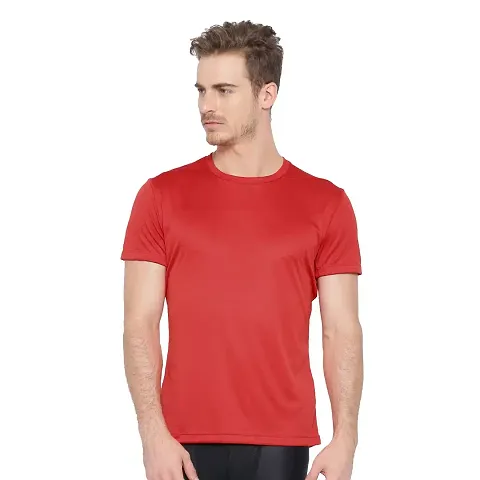 Elegant Solid Round Neck Tees For Men