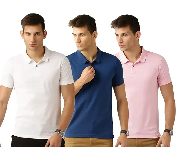 Pack Of 3 Cotton Blend Polo Tees