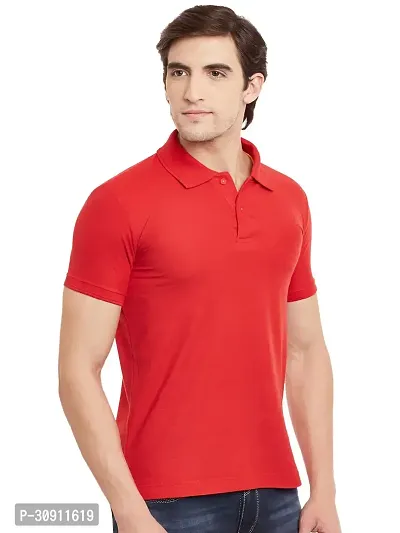 Stylish Multicoloured Cotton Blend Solid Polos T-Shirt For Men Pack Of 3-thumb2