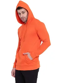 Stylish Orange Fleece Hoodies For Men-thumb1