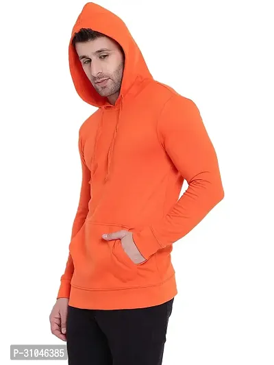 Stylish Orange Fleece Hoodies For Men-thumb2