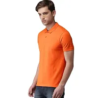 Stylish Orange Cotton Blend Solid T-Shirt For Men-thumb1