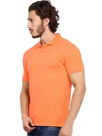 Stylish Multicoloured Cotton Blend Solid Polos T-Shirt For Men Pack Of 3-thumb1