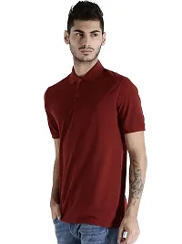 Stylish Cotton Blend Solid Polos For Men Pack of 3-thumb1