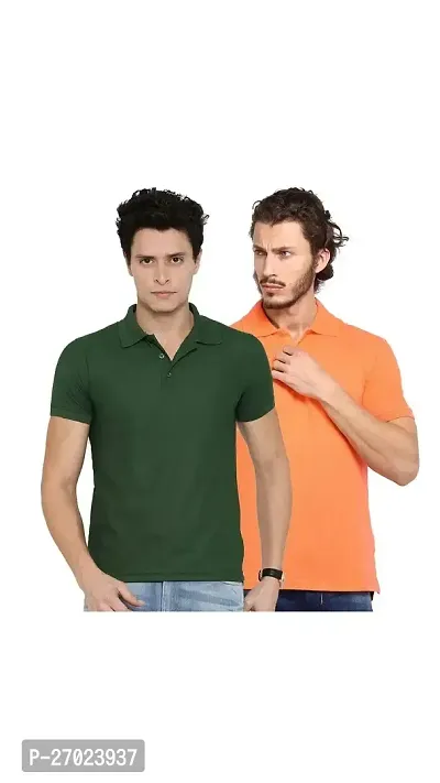 Reliable Multicoloured Cotton Solid Polos For Men Pack Of 2-thumb0