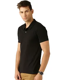 Stylish Multicoloured Cotton Blend Solid Polos T-Shirt For Men Pack Of 9-thumb1