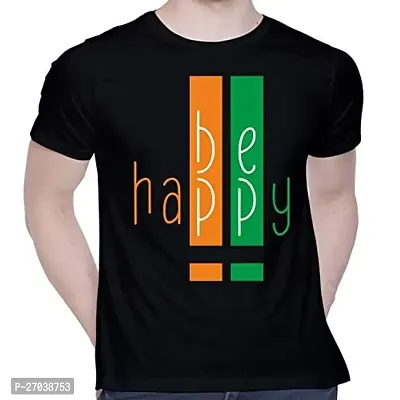 Stylish Black Cotton Blend Printed Tees For Men-thumb0