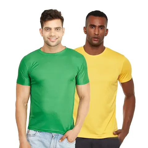 Reliable Solid Round Neck Tees For Men Pack Of 2