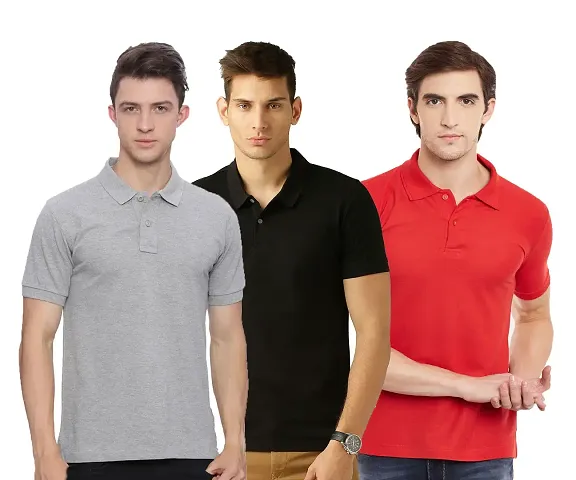 Pack Of 3 Cotton Blend Polo Tees