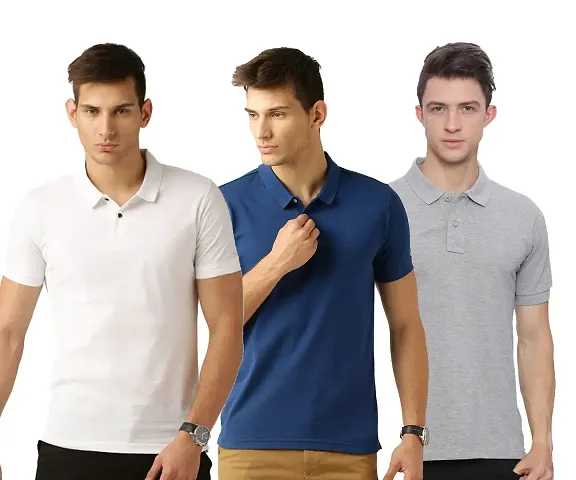 Pack Of 3 Cotton Blend Polo Tees