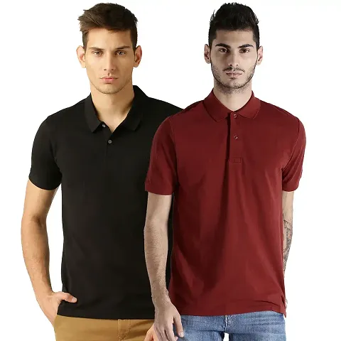 Reliable Solid Polos For Men Pack Of 2