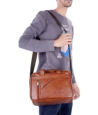 Stylish Premium Quality PU Leather Messenger Bag-thumb2