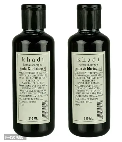 Khadi Herbal Amla  Bhringraj Shampoo 210 Ml Pack Of 2-thumb0