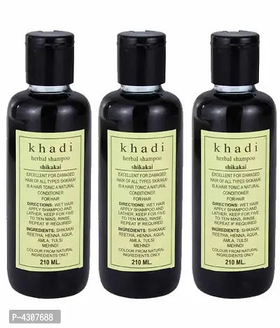 Khadi Shampoo Shikakai Shampoo- Tripack 210Ml-thumb0