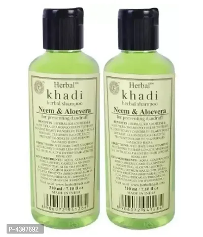Khadi Herbal Neem  Aloevera Shampoo 420 Ml Pack Of 2