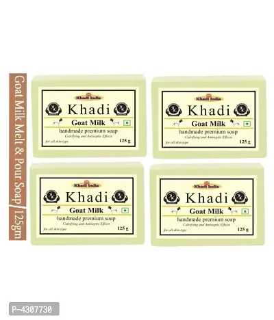 Khadi Goat Milk Whitening  Anti-Wrinkle Soap 500 G Pack Of 4-thumb0