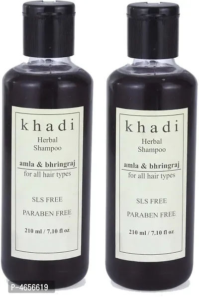 Khadi Herbal Amla  Bhringraj Shampoo (Sls, Sulphate  Paraben Free) Men  Women (420 Ml)-thumb0