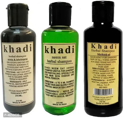 Khadi Herbal Shampoo Sikakai, Neem Sat And Amla  Bhringraj Men  Women (630 Ml)