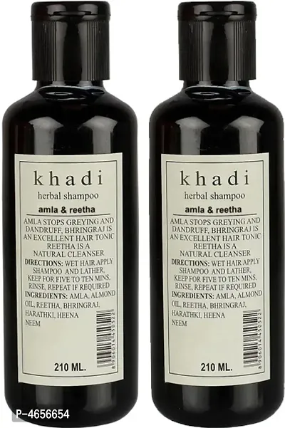 Khadi Herbal Amla  Reetha Shampoo - Twin Pack Men (420 Ml)