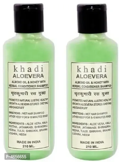Khadi Herbal Aloevera Shampoo With Conditioner Men  Women (420 G)-thumb0