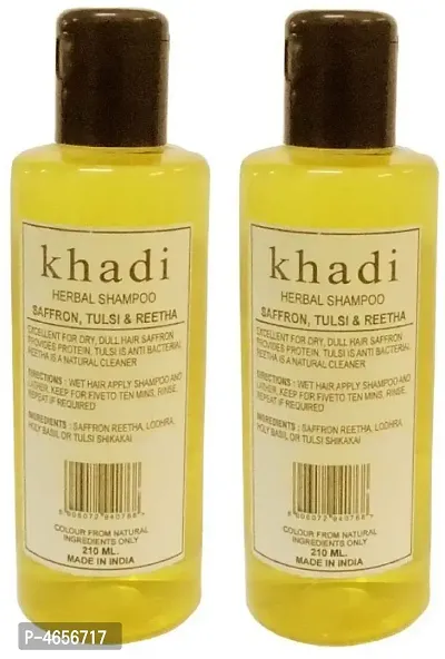 Khadi Herbal Saffron Tulsi  Reetha Extra Conditioner Shampoo Men  Women (420 Ml)-thumb0