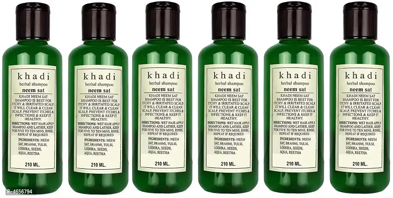 Khadi Herbal Herbal Neem Sat Shampoo - Family Pack Men  Women (1260 Ml)