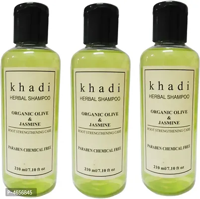 Khadi Herbal Organic Olive  Jasmine (Paraben Chemical Free) Shampoo Men  Women (630 Ml)
