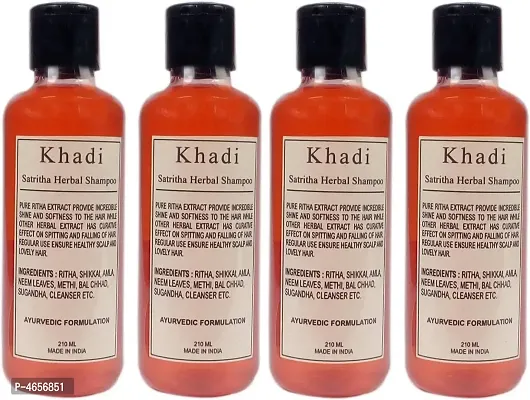 Khadi Herbal Satritha Shampoo 120X4 Ml Men  Women (840 Ml)-thumb0