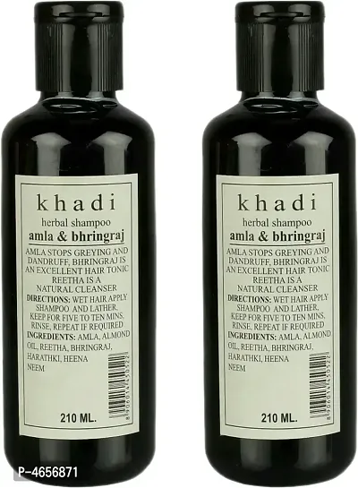 Khadi Herbal Amla  Bhiringraj Shampoo Men  Women (420 Ml)