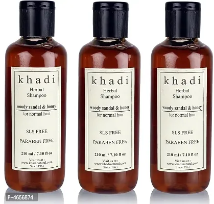 Khadi Herbal Woody Sandal  Honey Shampoo (Sls, Sulphate  Paraben Free) Men  Women (630 Ml)